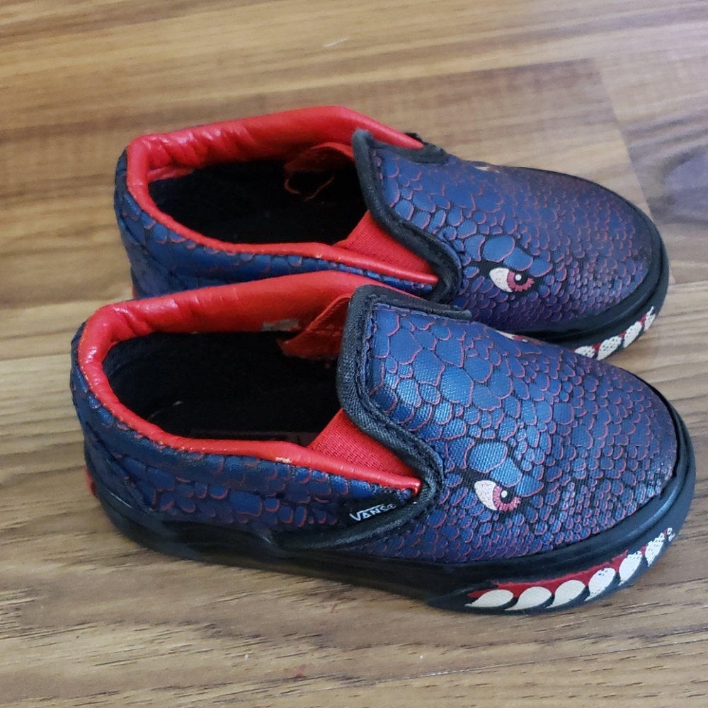 Vans Toddler Dinosaur Slip On Sneakers Size 5